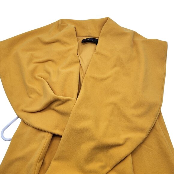 P. LUCA MILANO Women's One Size Sleeveless Velvet Shawl Vest Mustard Yellow - Picture 10 of 10